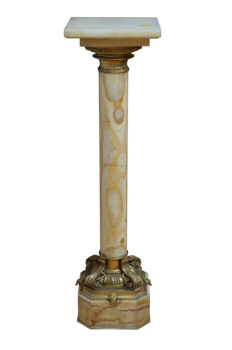Two Superb Antique Marble Columns - Onyx Pedestals - Image 18
